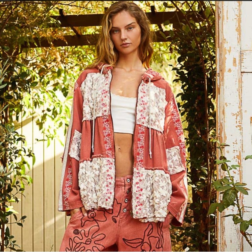 NEW $55 start No. 31 LAST ONE ๐POL Hooded lace embroidery jacket - Picture 2 of 5